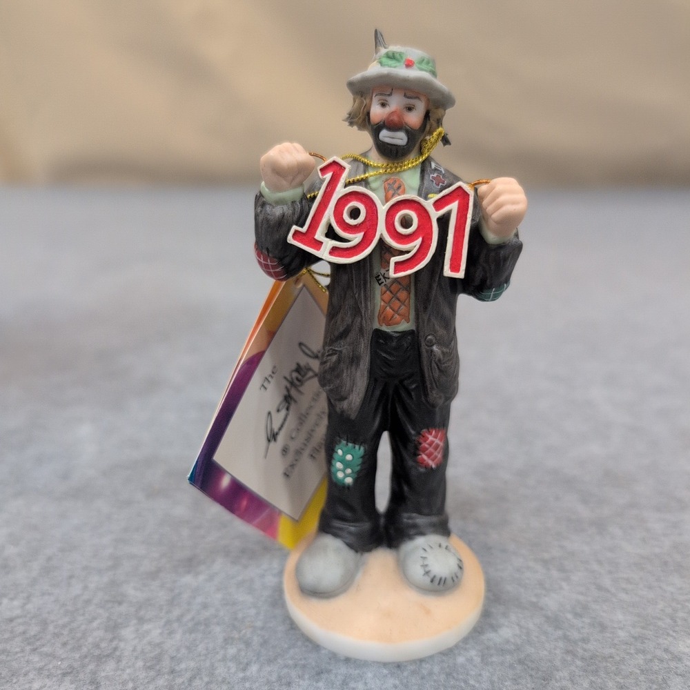 Emmett Kelly Jr 1991 Clown Figurine Ornament Exclusive from Flambro 10097 w/ Box - Picture 2 of 5